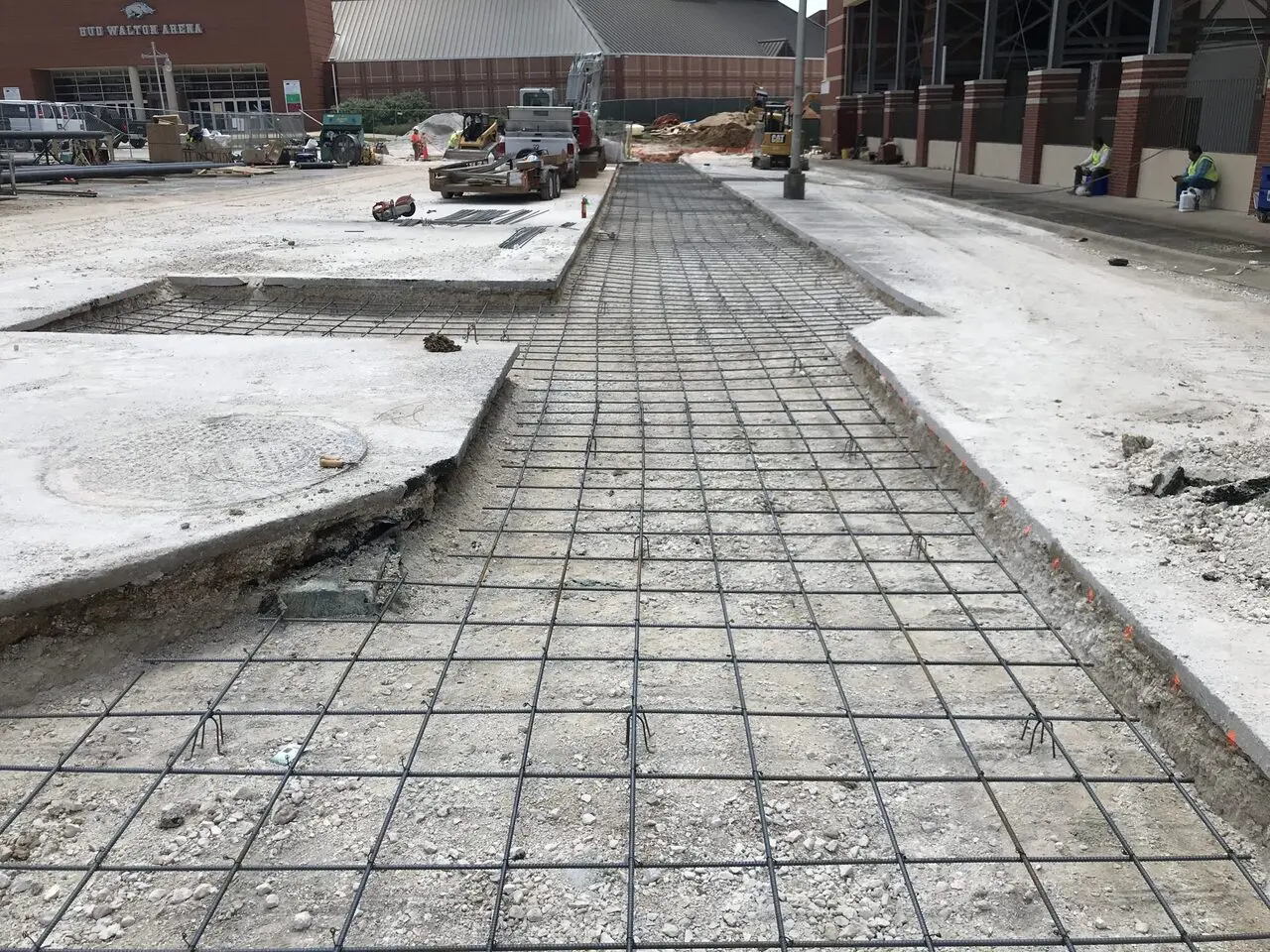 Concrete sidewalk patch work at the University of Arkansas in Fayetteville, AR